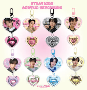 Stray Kids Acrylic Heart Keychains