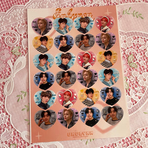 Heart sticker sheets