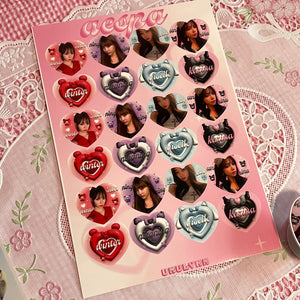 Heart sticker sheets