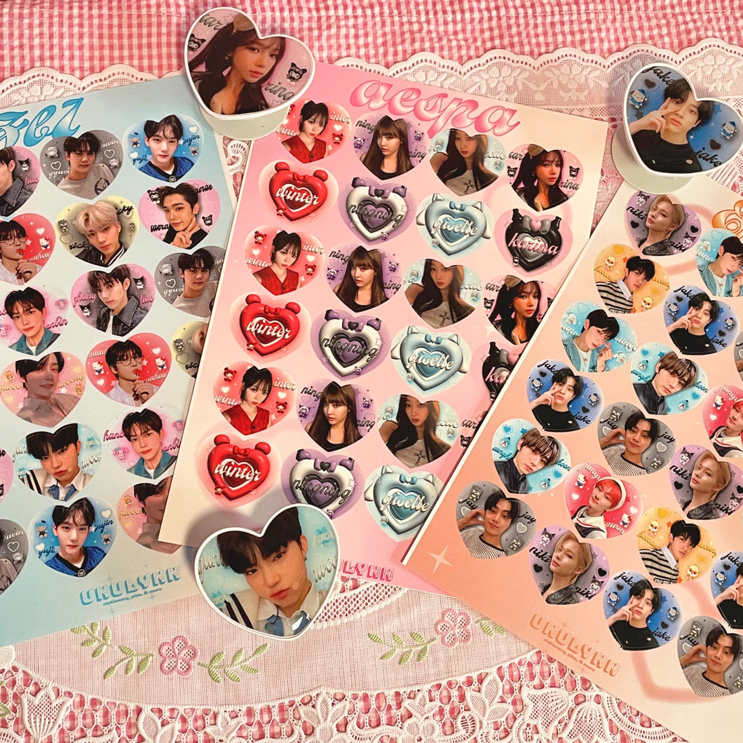 Heart sticker sheets