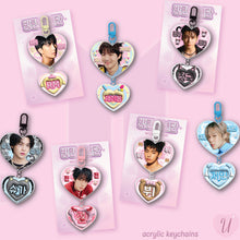 Load image into Gallery viewer, BTS Acrylic Heart Keychains
