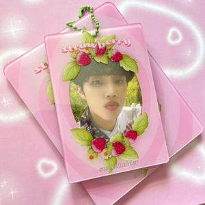 Strawberry shortcake acrylic photocard holder keychain