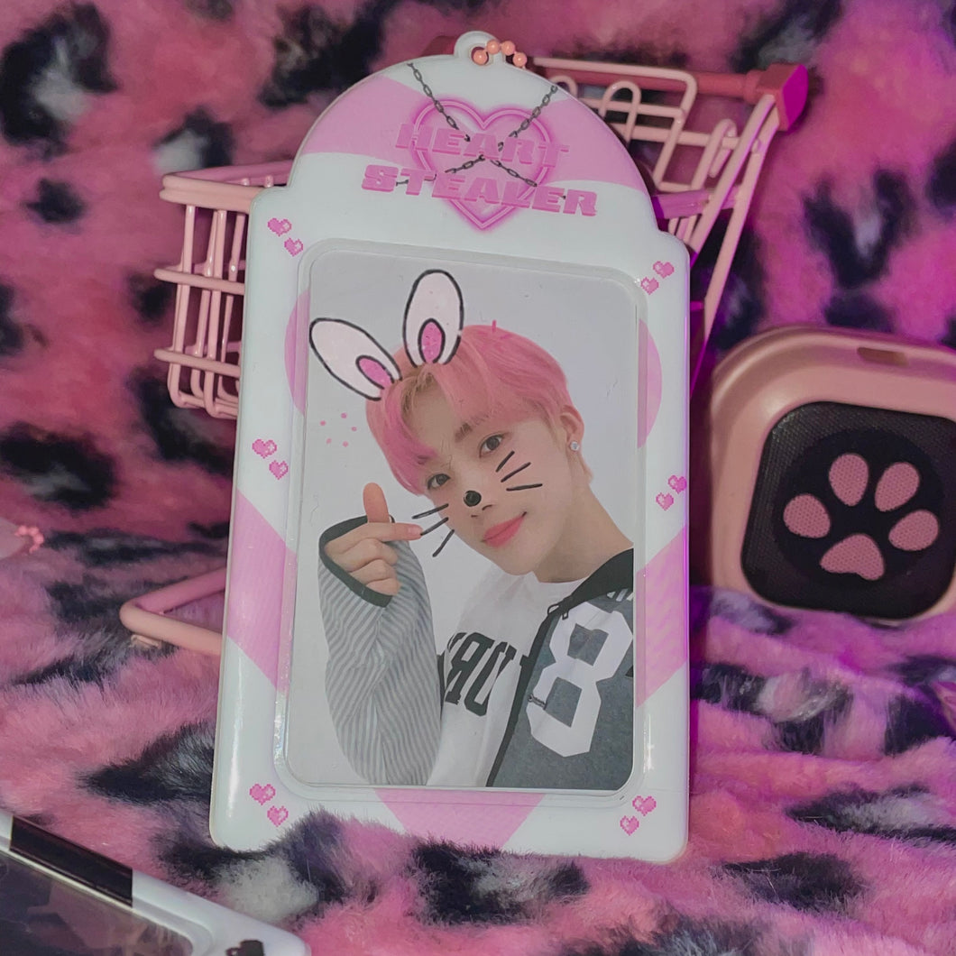 heart stealer photocard holder keychain PINK VER