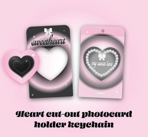 Sweetheart heart cutout photocard holder keychain