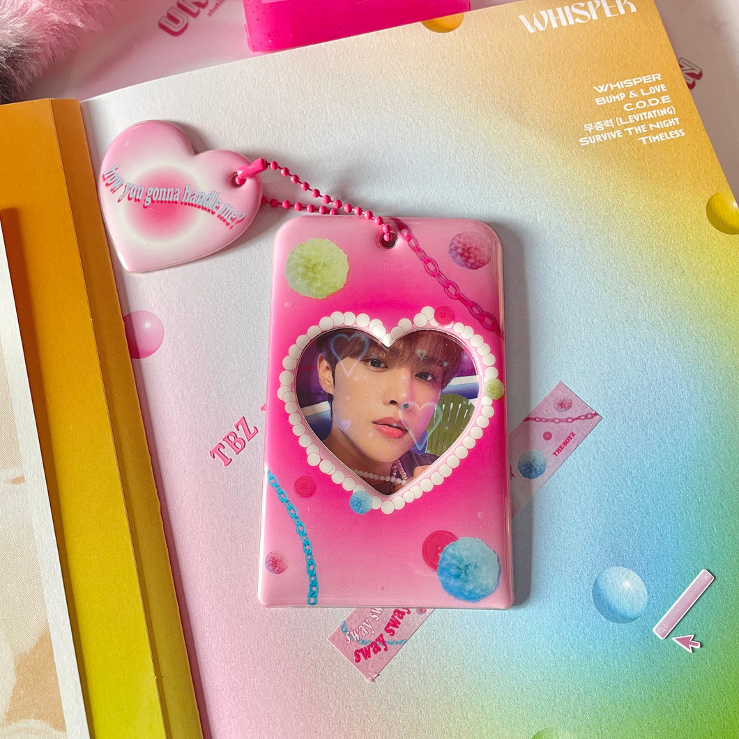 THE BOYZ Whisper Heart Cutout photocard holder keychain